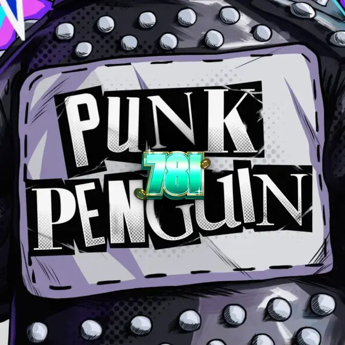 Visual vibrante e estilo punk do slot Punk Penguin com pinguins rebeldes no palco.